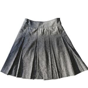Tailor New York Wool Blend Pleated Fit Flare Skirt Grey Size 4 Waist 14 L 21